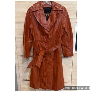 Women's Leather Trench Coat